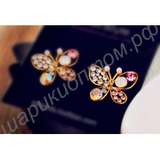 Серьги diamond multi-colored butterfly aesthetic